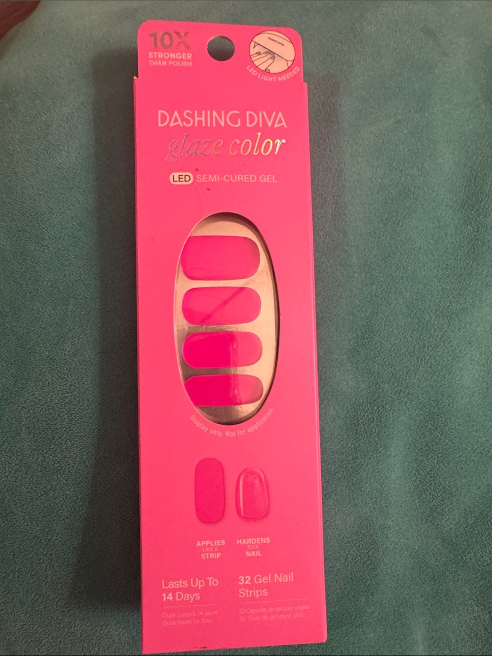 Glaze Color LED Semi-Cured Gel Nail Strips - Pink